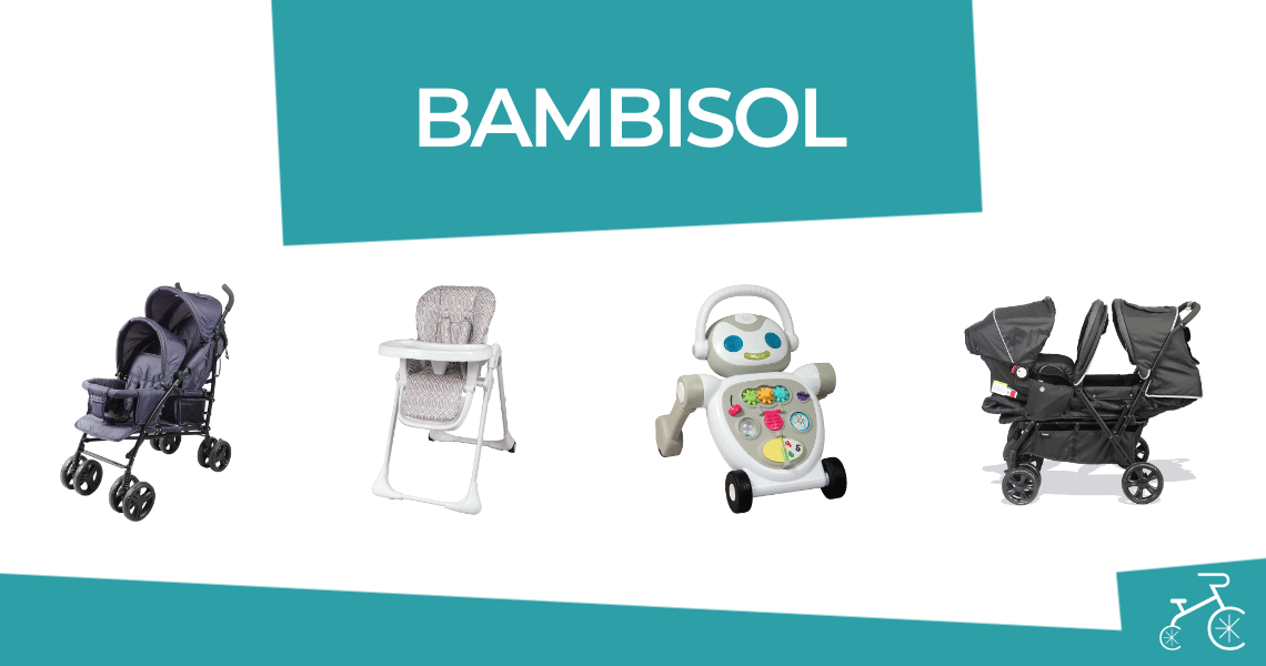 Bambisol Chaise Haute Bébé Evolutive Pliable, Roulettes, Assise Réglable,  Dossier Inclinable